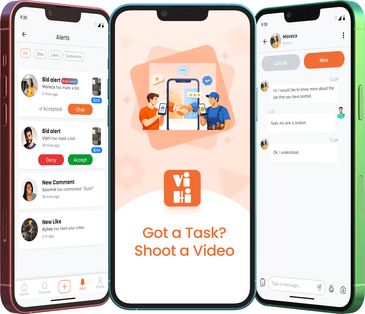 ViHi App - Post Video Problems, Compare Bids, Get Help